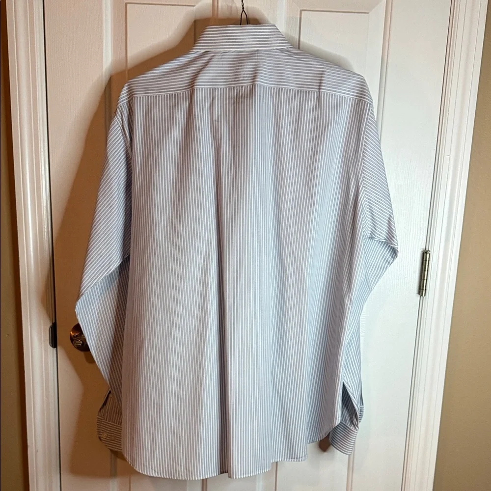 Michael Kors Light Blue & White Striped Dress Shirt - Picture 4 of 4